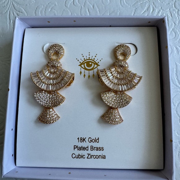 Eye Candy Fanfare CZ Dangle Earring - Picture 3 of 4